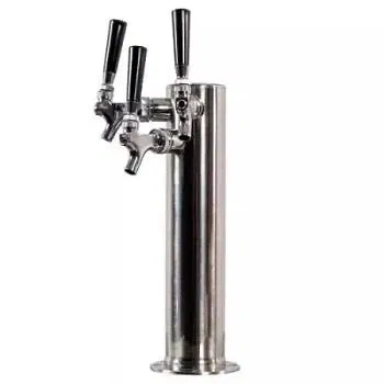 ステンレススチール製ドラフトビールタップコラムタワー、直径3インチ、3つの蛇口